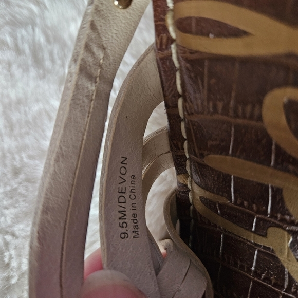 Sam Edelman Devon Ivory Leather Wedge Shoes Sz 9.5 Medium Platform Espadrille - Picture 3 of 7